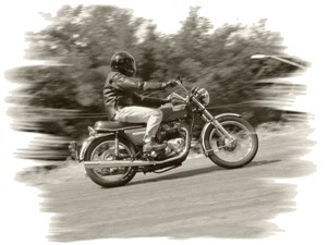 Black And White Man Riding Motorcycle